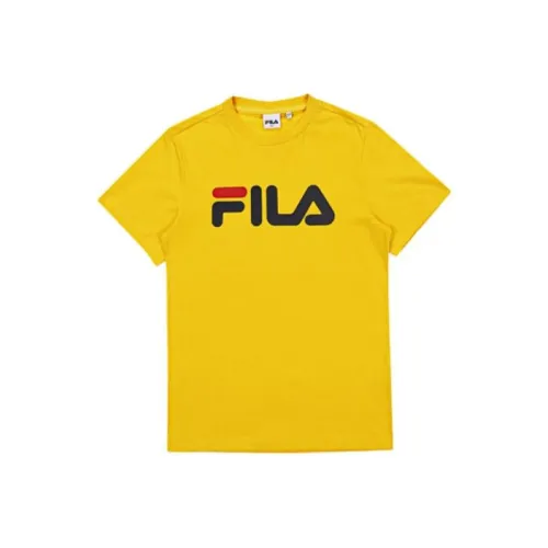 FILA T-Shirt Korean Style Unisex Yellow FILA T-Shirt Корейский стиль Унисекс Желтый