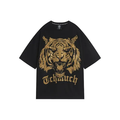 TCH Черная основа с золотым логотипом Унисекс T Рубашки