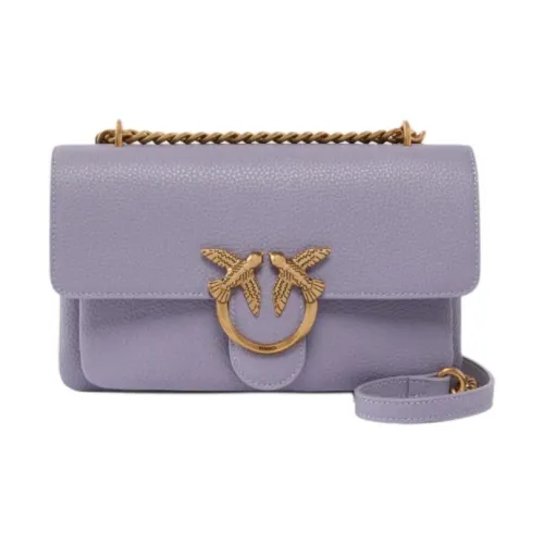PINKO Love Bag Сумка из коровьей кожи средний размер женская фиолетовая