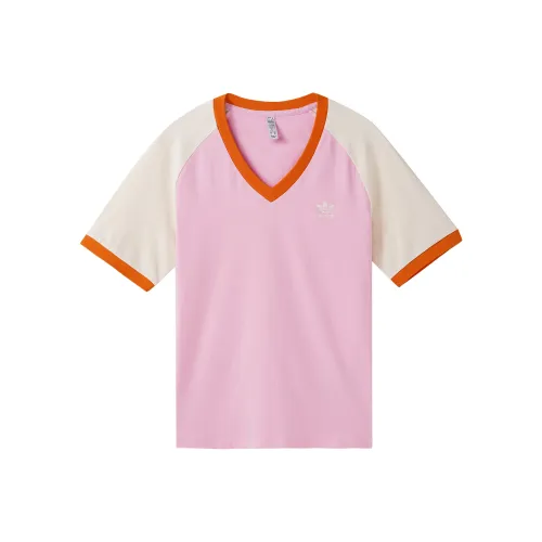 Adidas Originals SS23 adicolor 70s retro series Розовый Женские T-рубашки