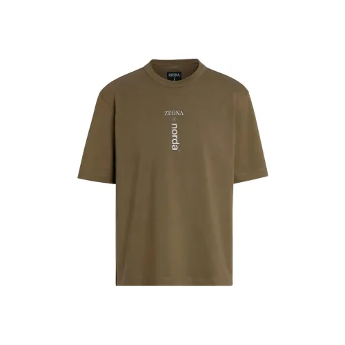 Ermenegildo Zegna Мужская T-рубашка оливково-зеленого цвета