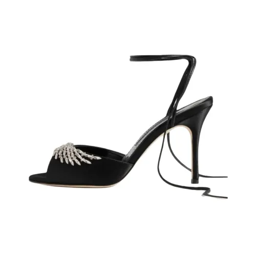 MANOLO BLAHNIK Plumena One Ремень Сандалии 9 см Женские Черный