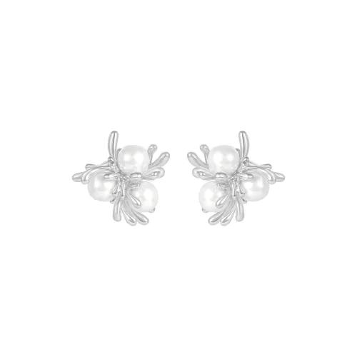 BING STUDIO Серьги-гвоздики из серебра 925 пробы женские