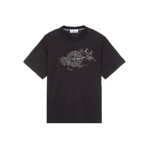 STONE ISLAND Мужские черные T-рубашки