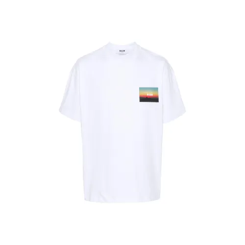 MSGM Белая Мужская T-Рубашка