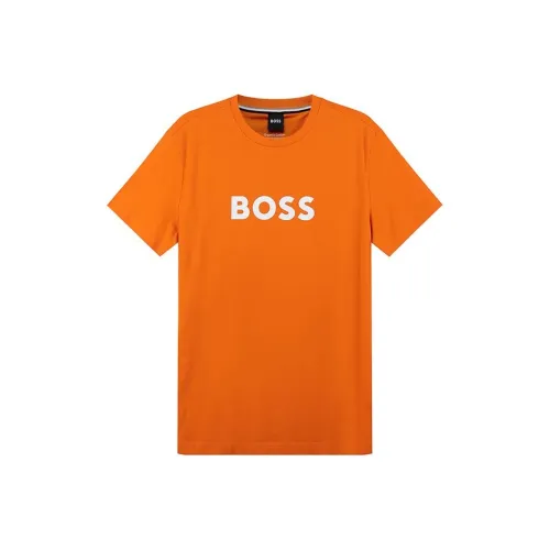 Hugo Boss Круглый вырез Короткий рукав T-рубашки Мужской Апельсин