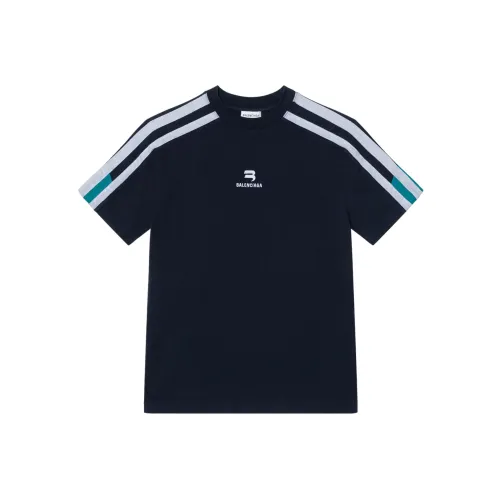 Balenciaga T-Shirt Slim Fit Мужская Морской Синий