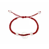Браслет с замком мира, шнур [красный]