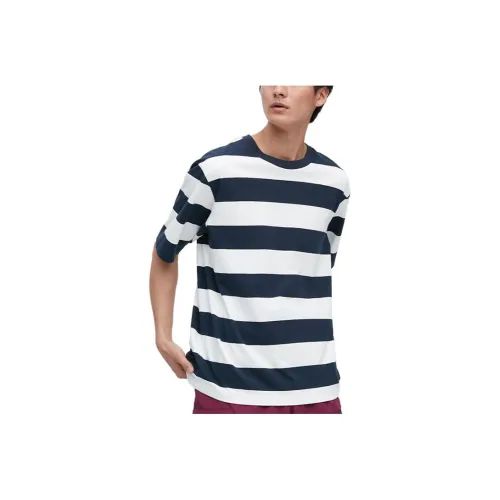 UNIQLO Рукав с оборванным плечом T-рубашка унисекс темно-синий