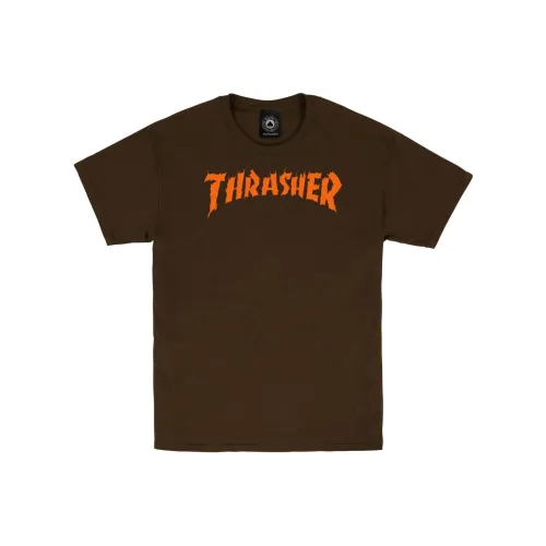 Thrasher Темно-коричневая мужская футболка с коротким рукавом