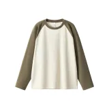 [Длинный рукав] Слюдяной белый и коричневый