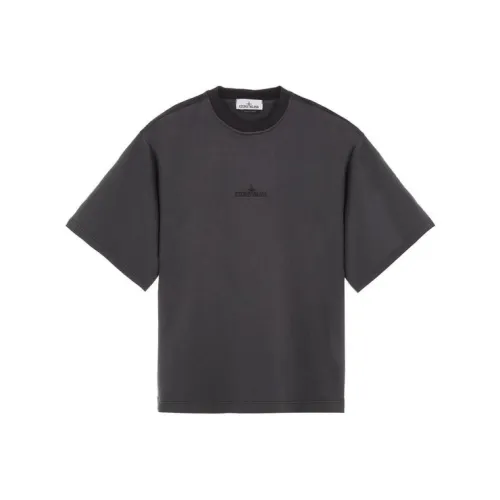 STONE ISLAND Смешанная ткань HYPE TC Series Угольный серый Мужская T-рубашка