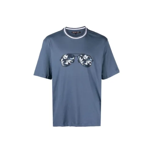 MICHAEL KORS Blue Men's T-Shirts MICHAEL KORS Синий Мужской Т-Ширт