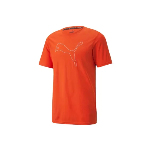 PUMA PERFORMANCE CAT Т-рубашка S Вишня Томат T Рубашка Мужской Апельсин