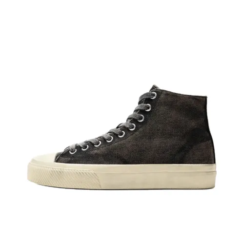 ZARA High-Top Canvas Shoes Мужские Черные