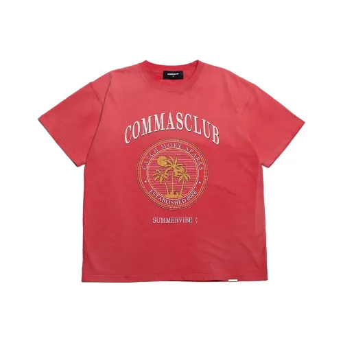COMMAS SS Короткий рукав T-рубашки Унисекс Красный