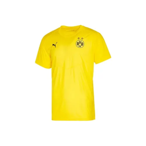 PUMA Dortmund Warm Up T-Shirt Мужская Желтая