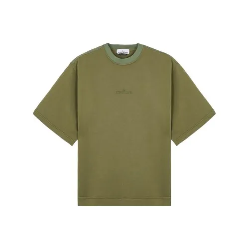 STONE ISLAND Смешанная ткань HYPE TC Series Армейский зеленый Мужская T-рубашка