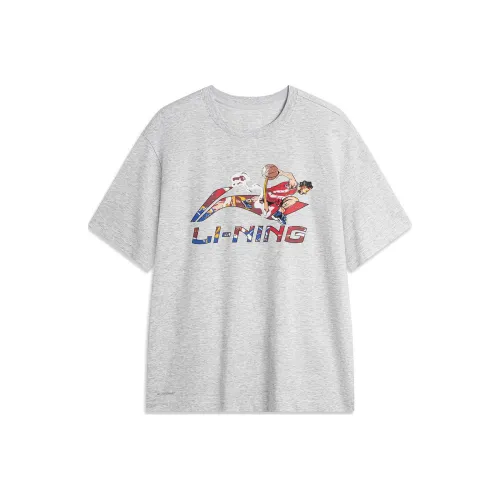 LINING Рукав с оборванным плечом T-рубашка Мужская Каменный меланж серый