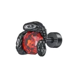 Красный и черный, серьги-гвоздики в виде змеи [одиночный]