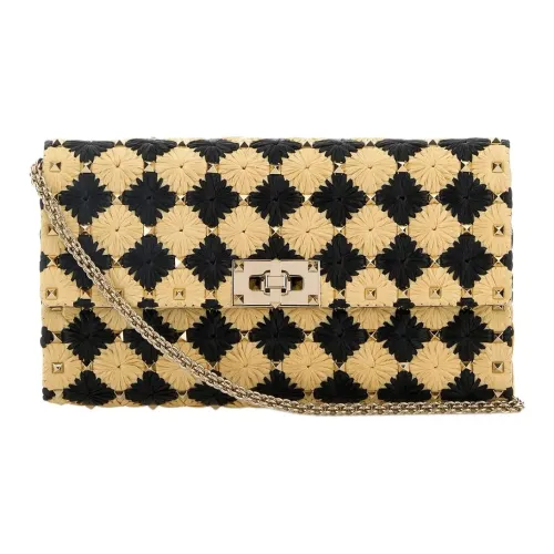 Valentino Garavani Солома Сумка через плечо Сумка на плечо Женская Бежевая и Черная