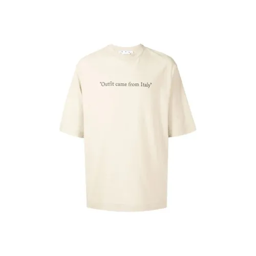 Off Белый Светло-Коричневый Мужская T-Рубашка