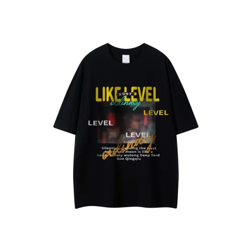 Уровень Круглый вырез Свободный крой Прямой крой Короткий рукав Т-рубашка Унисекс