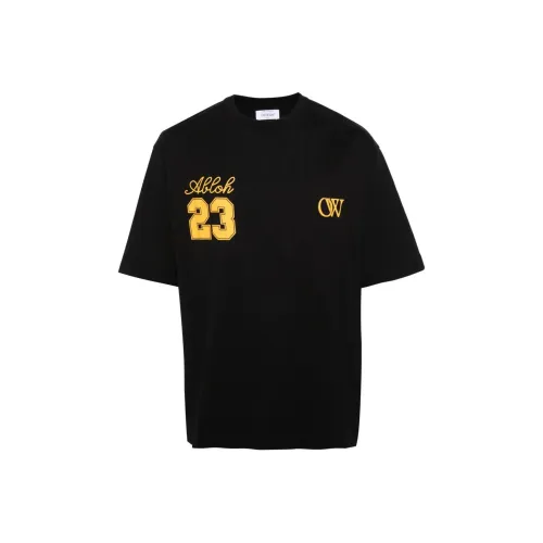 Off Белый SS24 T Рубашка Обычный крой Мужской Черный