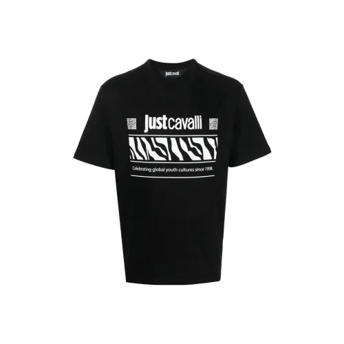 Just Cavalli Черный/Белый Мужские T-рубашки
