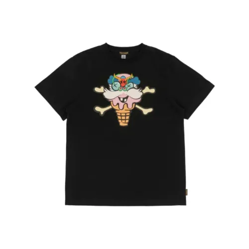 Мороженое Черный Унисекс Футболки
