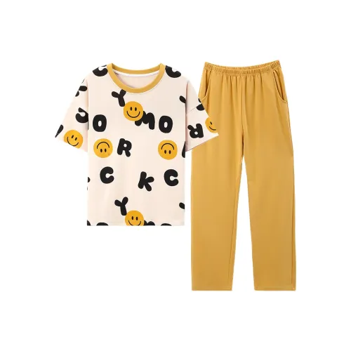BONAS Пижамный комплект женский буква и смайлик