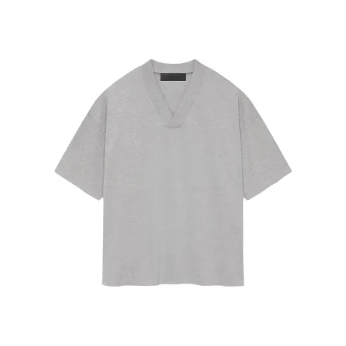 Fear of God Essentials SS24 Drop2 V Neck T-Shirt Рубашка Мужская Светлая Фотиния Серый Светлый Меланжевый GREY