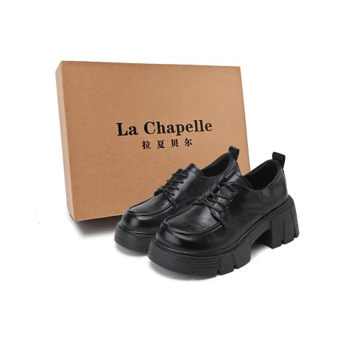 La Chapelle 6,5 см Платформа Высота Увеличение Британский стиль Маленькие Кожаные Туфли Кэжуал Женские Черные