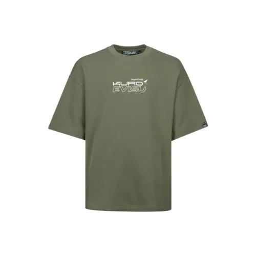 EVISU Мужские футболки цвета темно-армейский зеленый