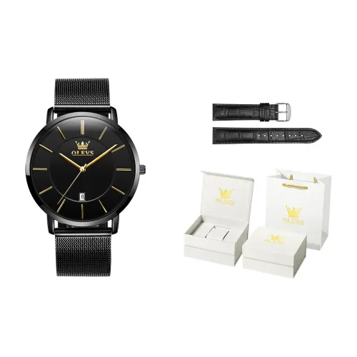 OLEVS Heart to Heart Knot Collection Кварцевый механизм Ремешок из нержавеющей стали Часы Унисекс Черный циферблат