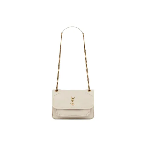 SAINT LAURENT Niki Овчина Сумка через плечо Сумка на плечо Мини Женская Винтажная Белая