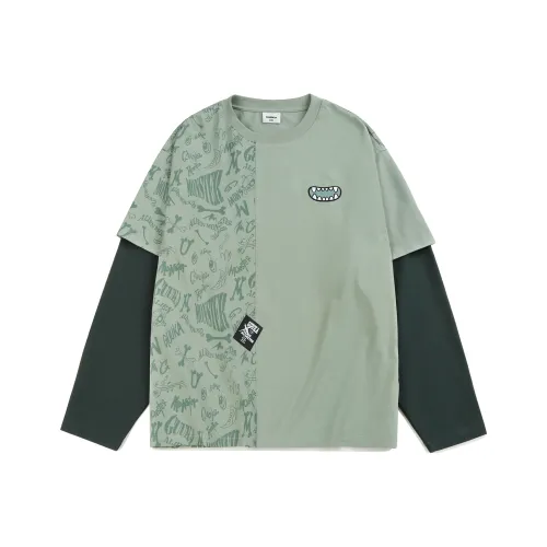 Guuka Длинный рукав Т-рубашка Мужская Светло-зеленая
