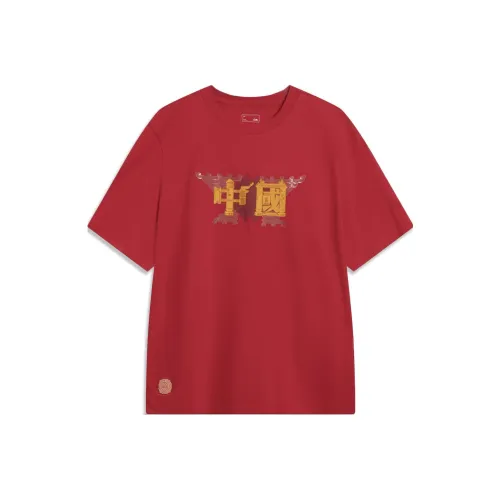 LINING Мужская футболка красного цвета