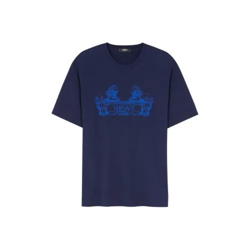 VERSACE SS24 T Рубашка Мужская Морской Синий