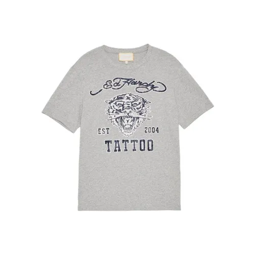 Ed Hardy Простые Чистые Серые Мужские T-Рубашки