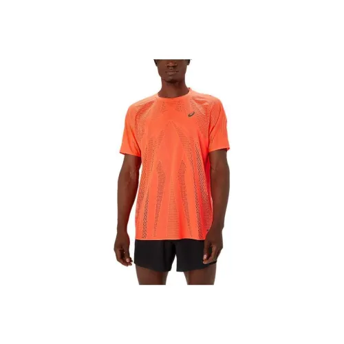 Asics Metarun SHORT SLEEVE TOP T Рубашка Мужская Оранжевая