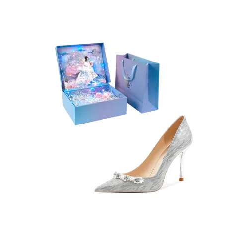 WUGUNIANG Узкий каблук Высокие каблуки Женские Звездное серебро