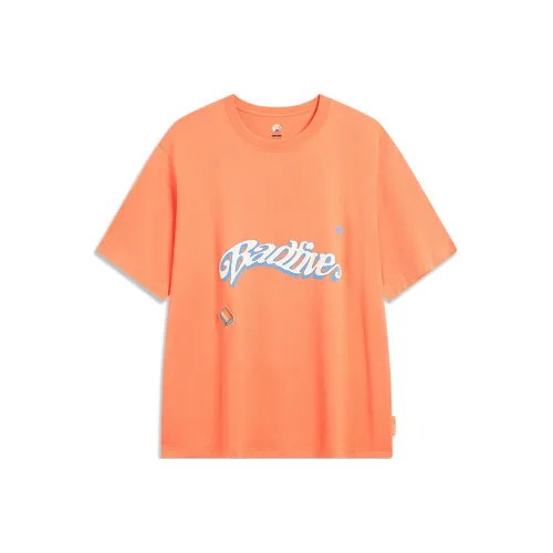 LINING Badfive T-Shirt Унисекс Сладкий Огненно-Оранжевый