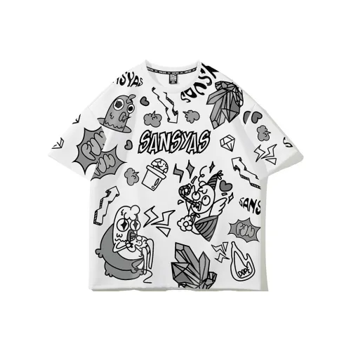 SANSYAS Белая Унисекс Футболка