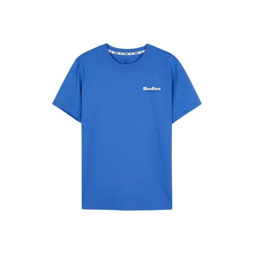 Skechers Т-рубашка с оборванным рукавом унисекс ультрамарин синий