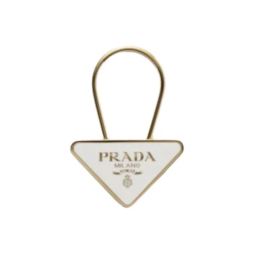 PRADA Эмаль Металл Стальной Эмаль Брелоки Женские Белый