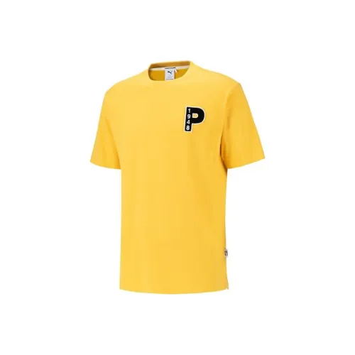 PUMA T-Shirt Унисекс Горчичный Зеленый