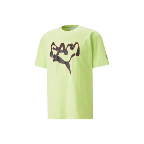 PUMA X P.A.M. Co Брендированная Версия Неоновый Зеленый Унисекс Футболка