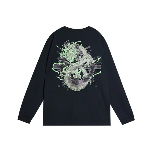 RIGORER Круглый вырез Длинный рукав Т-рубашка Унисекс