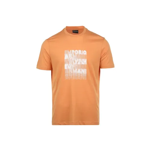 EMPORIO ARMANI SS23 T Рубашка Мужская Оранжевая Желтая